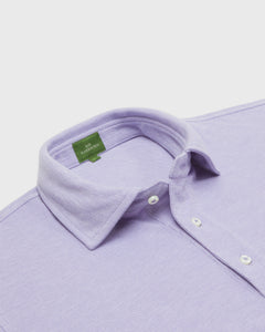 Short-Sleeved Polo in Lavender Oxford Pima Pique