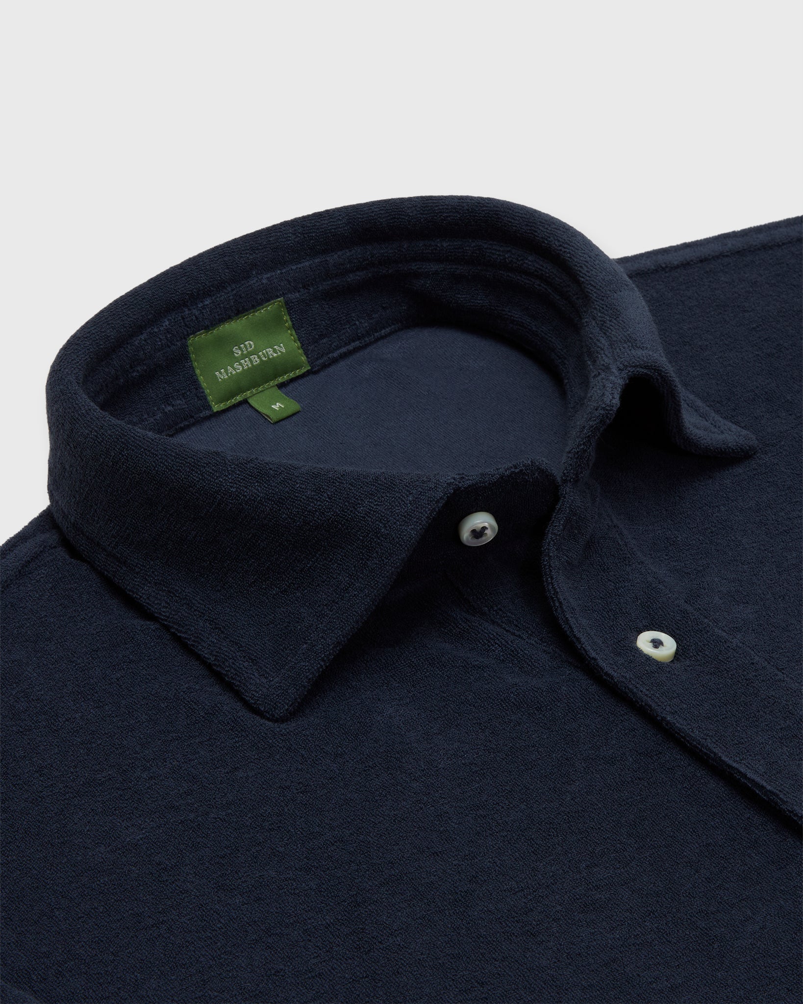 Short-Sleeved Polo in Navy Terry