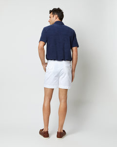 Short-Sleeved Polo in Navy Terry
