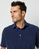 Load image into Gallery viewer, Short-Sleeved Polo in Navy Terry

