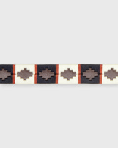 1 1/8" Polo Belt in Bone/Navy/Orange Chocolate Leather