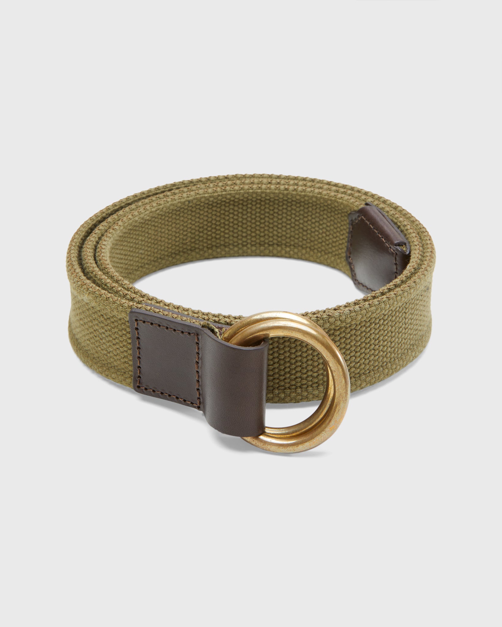1.25" Double O-Ring Belt in Olive Canvas