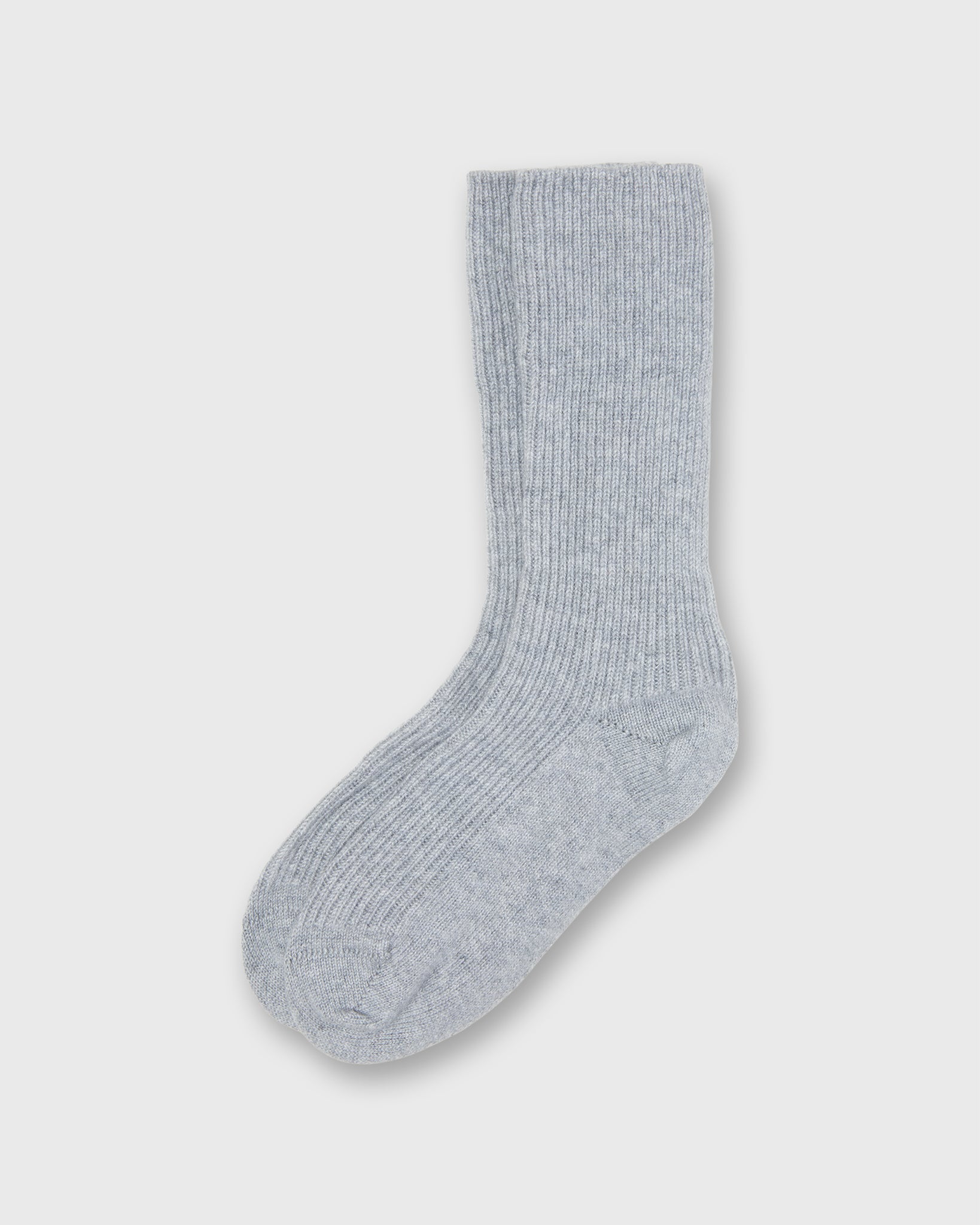 Cashmere-Ribbed Socks in Grey