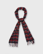 Load image into Gallery viewer, Cashmere Scarf in Merlot Bordered Gingham
