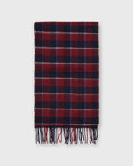 Load image into Gallery viewer, Cashmere Scarf in Merlot Bordered Gingham
