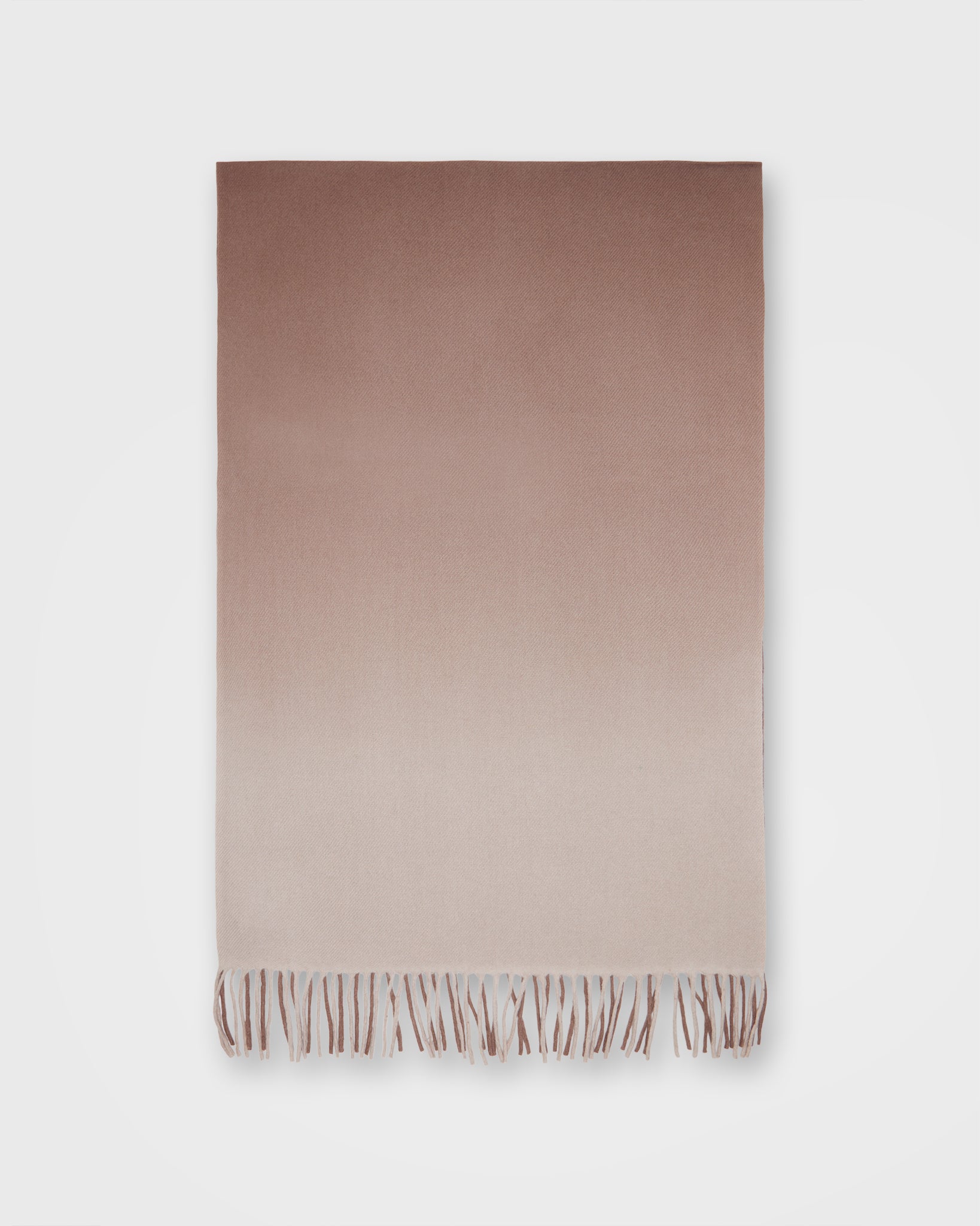 Handwoven Scarf in Taupe Ombre Brushed Cashmere Twill