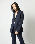 Load image into Gallery viewer, Sarah Jacket in Navy Wool Seersucker
