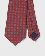 Load image into Gallery viewer, Silk Print Tie in Brick/Sky/Olive/Gold Foulard

