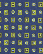 Load image into Gallery viewer, Silk Print Tie in Navy/Lime Shapes
