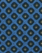 Load image into Gallery viewer, Wool Print Tie in Dark Sage/Blue Flower Squares
