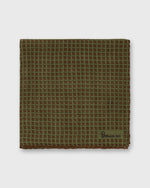 Load image into Gallery viewer, Wool/Silk Pocket Square in Sage/Brown Squares
