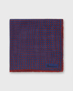 Load image into Gallery viewer, Wool/Silk Pocket Square in Navy/Orange Squares
