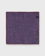 Load image into Gallery viewer, Wool/Silk Pocket Square in Navy/Orange Squares
