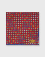 Load image into Gallery viewer, Wool/Silk Pocket Square in Red Oval Abstract
