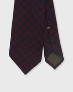 Load image into Gallery viewer, Wool Print Tie in Beet/Blue/Gold Medallion
