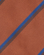 Load image into Gallery viewer, Silk Woven Tie in Orange/Blue/Brown Stripe
