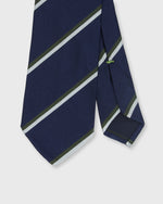 Load image into Gallery viewer, Silk Woven Tie in Navy/Bone/Green Stripe
