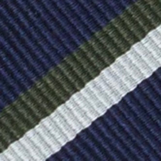 Silk Woven Tie in Navy/Bone/Green Stripe
