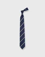 Load image into Gallery viewer, Silk Woven Tie in Navy/Bone/Green Stripe
