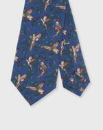 Load image into Gallery viewer, Silk Print Tie in Navy/Olive Pheasant
