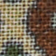 Wool/Silk Pocket Square in Khaki/Brick/Green Medallion