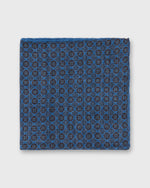 Load image into Gallery viewer, Wool/Silk Pocket Square in Periwinkle/Brown Foulard
