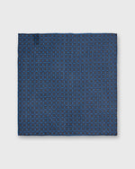 Load image into Gallery viewer, Wool/Silk Pocket Square in Periwinkle/Brown Foulard
