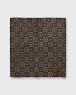 Load image into Gallery viewer, Wool/Silk Pocket Square in Brown Multi Squares
