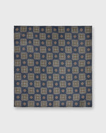 Load image into Gallery viewer, Wool/Silk Pocket Square in Navy Multi Squares
