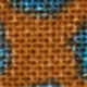 Wool/Silk Pocket Square in Orange/Blue/Brown Flower