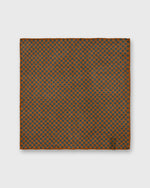 Load image into Gallery viewer, Wool/Silk Pocket Square in Orange/Blue/Brown Flower

