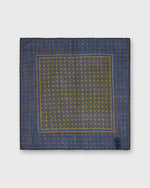 Load image into Gallery viewer, Wool/Silk Pocket Square in Blue/Stone Medallion
