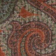 Wool/Silk Pocket Square in Orange/Lovat Paisley