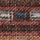 Wool/Cashmere Print Scarf in Khaki/Burgundy Mosaic