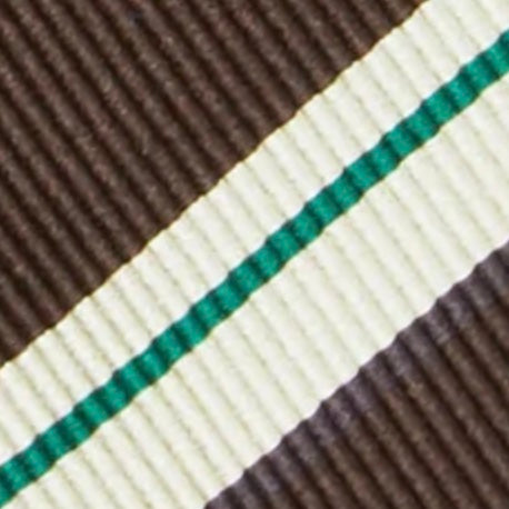 Silk Woven Tie in Brown/Bone/Green Stripe