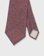 Load image into Gallery viewer, Wool/Silk Print Tie in Brown/Sky/Blue Foulard
