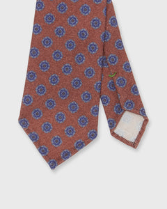 Wool/Silk Print Tie in Brown/Sky/Blue Foulard