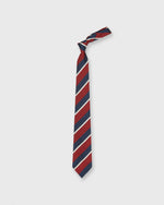 Load image into Gallery viewer, Silk Woven Tie in Red/Blue/Bone Stripe
