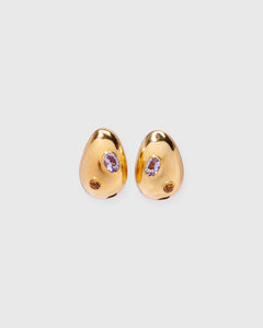 Mini Arp Earrings in Studded Gold