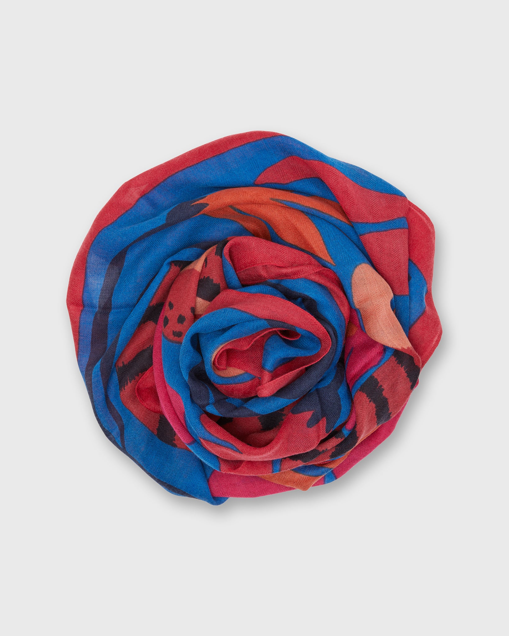 Folk Square Scarf in Red