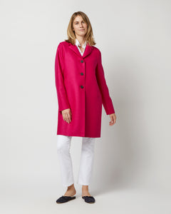 Button Up Boxy Coat in Winter Pink