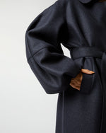 Load image into Gallery viewer, Puff Sleeves Coat in Navy Blue
