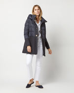 Load image into Gallery viewer, A-Line Down Mixed Coat in Navy Blue
