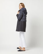 Load image into Gallery viewer, A-Line Down Mixed Coat in Navy Blue
