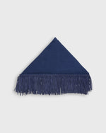 Load image into Gallery viewer, Leather Fringe Triangle Scarf in Navy/Blue
