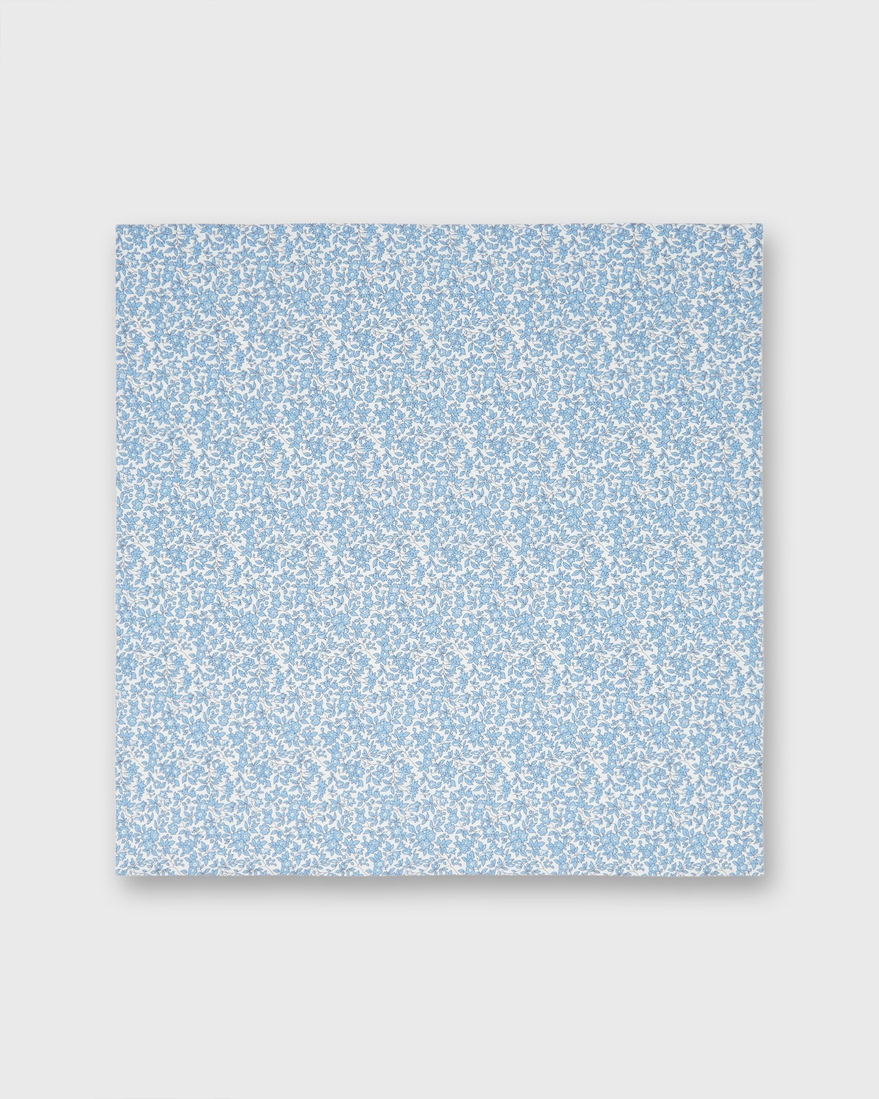 Hand-Rolled Cotton Print Pocket Square in Steel Blue Chamomile Liberty Fabric