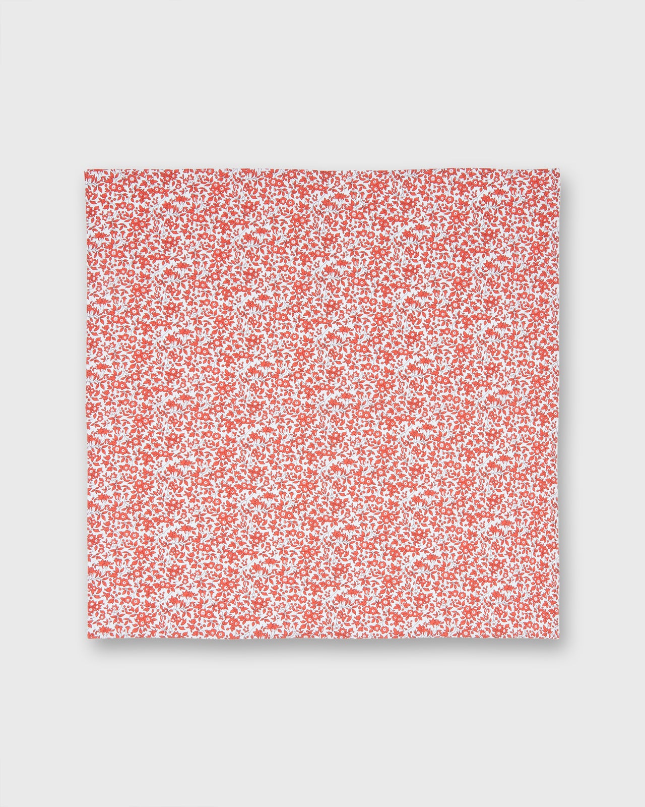 Hand-Rolled Cotton Print Pocket Square in Red/White Multi Chamomile Liberty Fabric
