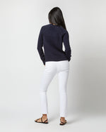 Load image into Gallery viewer, Aria Sweater in Navy Cotton Tape Yarn
