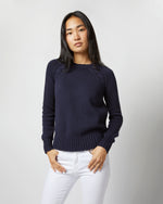 Load image into Gallery viewer, Aria Sweater in Navy Cotton Tape Yarn
