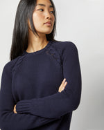 Load image into Gallery viewer, Aria Sweater in Navy Cotton Tape Yarn
